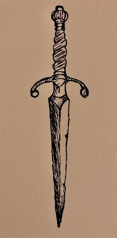 نتيجة الصورة لـ Simple Small Dagger Drawing