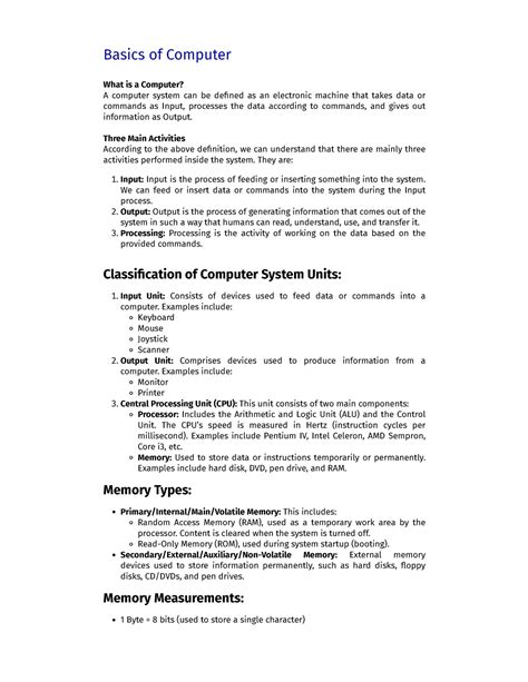 Image result for What Is Basics of a Computer