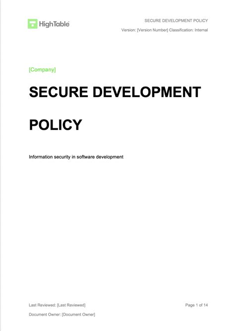 Image result for Software Development Policy Template