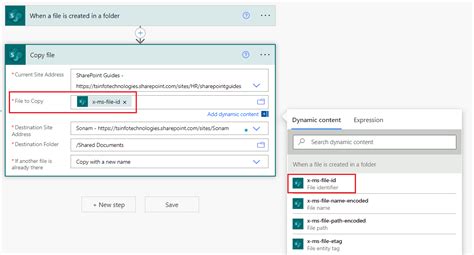 Toradh íomhá ar Microsoft Power Automate Copy File