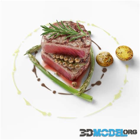 Toradh íomhá ar Grilled Vegetables 3D Model