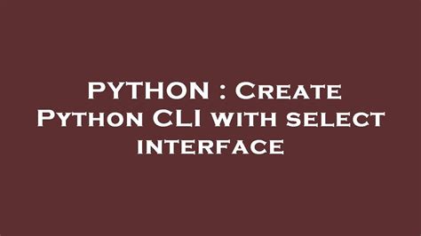 Image result for Python CLI Menu
