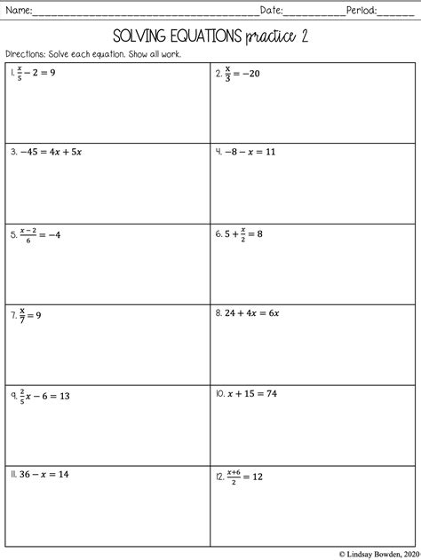 Image result for Two-Step Equations 9th Grade Worksheet