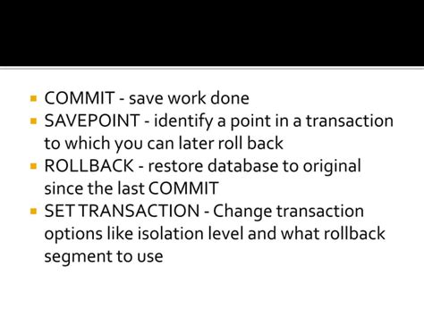 Toradh íomhá ar Different Types of SQL Statements DML DCL