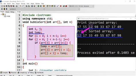 Afbeeldingsresultaten voor Bubble Sort Program