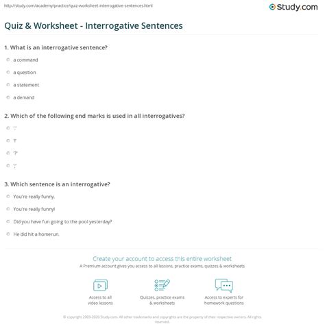 Image result for Interrogative Sentence Worksheet