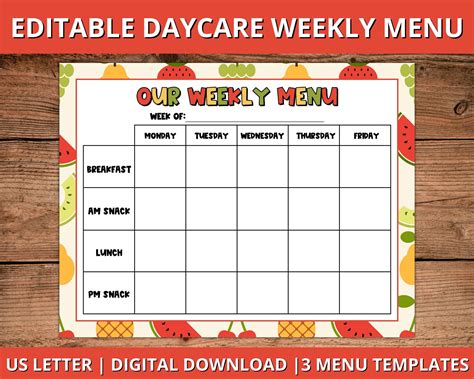 Weekly Dinner Menu Printable కోసం చిత్ర ఫలితం