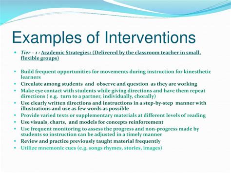 Image result for Examples of Interventions