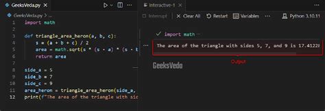 Image result for Area of Triangle in Python