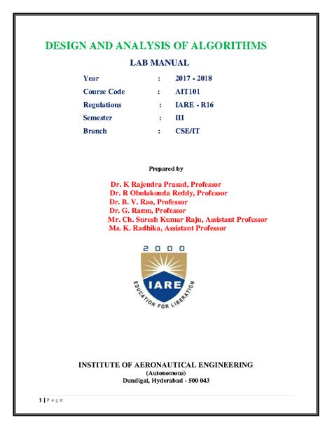 Toradh íomhá ar Design and Analysis of Algorithms Lab Manual