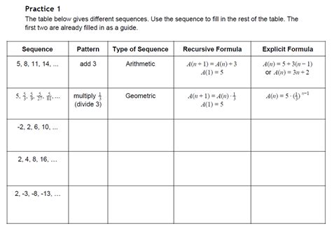Toradh íomhá ar arithmetic sequence worksheets