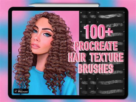Toradh íomhá ar Curly Hair Procreate Brush