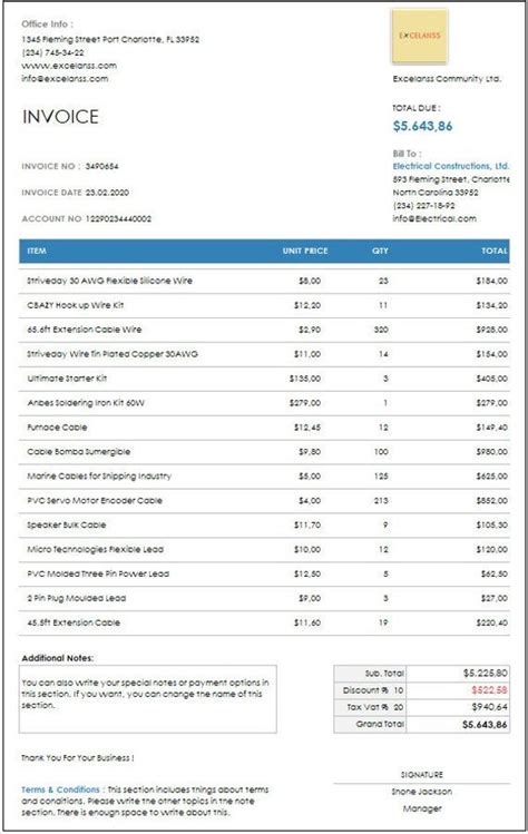 Image result for Manual Invoice Sample