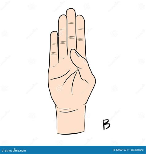 Image result for Sign Language Letter B Color Blue
