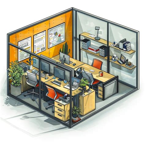 Image result for Computer Desk Drawing with Cabnet