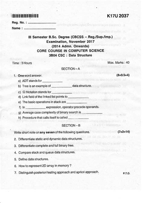 Image result for Data Structure Question Paper