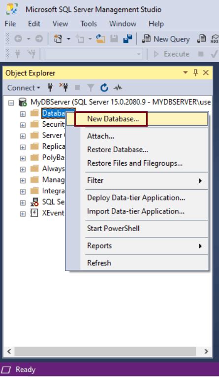 Image result for Create the Database Using SQL Server