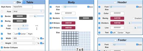 Toradh íomhá ar Beautiful HTML Table Settings