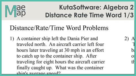 Toradh íomhá ar Distance Rate Time Word Problems 7th Grade