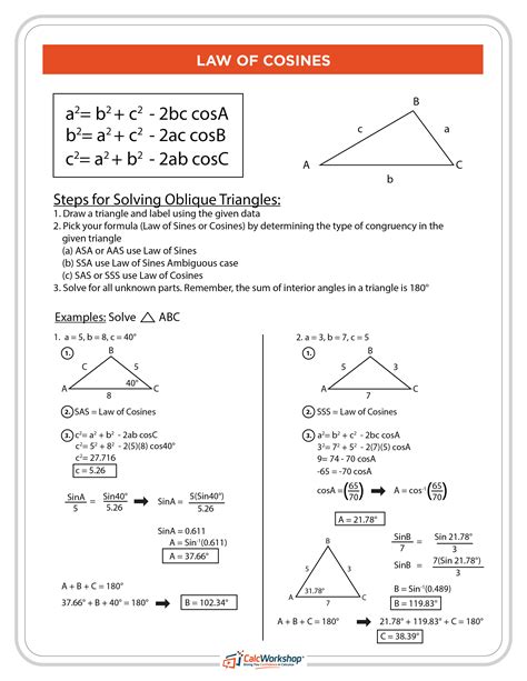 Image result for Cosine Formula Examples