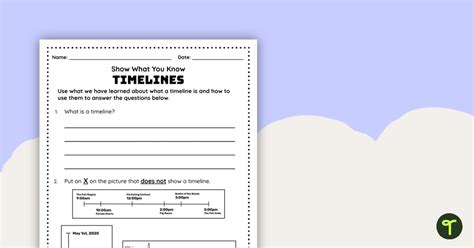 Image result for Timeline Example Worksheet