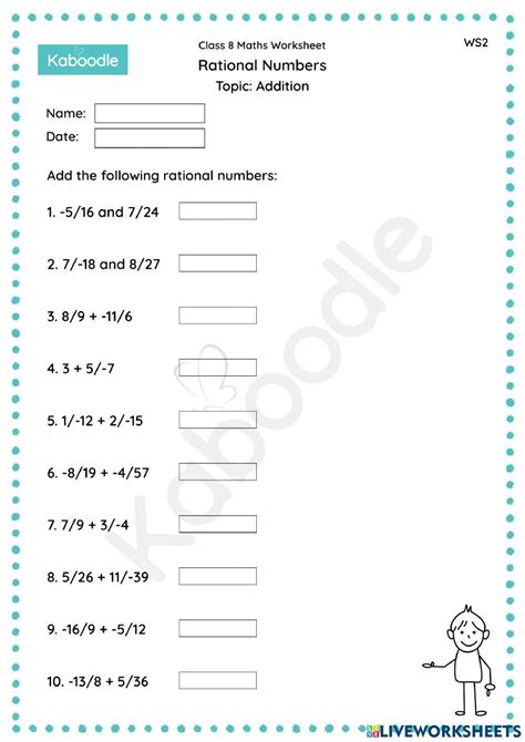 Image result for Rational Numbers Addition Worksheet
