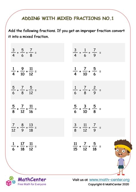 Image result for 5th Grade Math Worksheets Adding Fractions