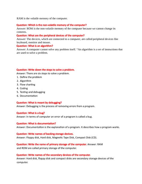 Computer Packages Questions and Answers に対する画像結果