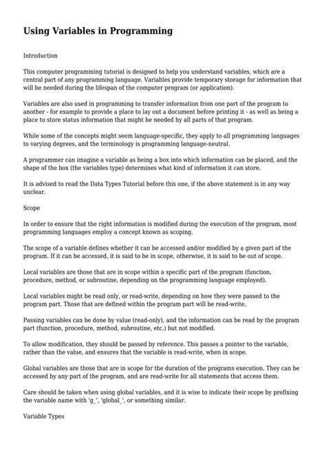How to Use a Variables Programming に対する画像結果