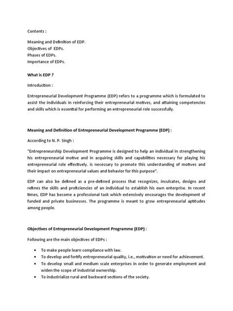 Image result for Enterpreneurial Development Program EDP Ai Images Objectives