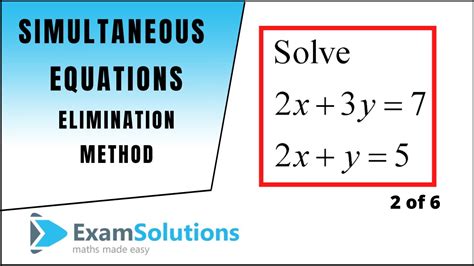 Solving Simultaneous Equations Elimination に対する画像結果