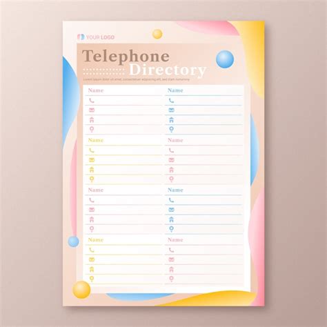 Afbeeldingsresultaten voor Phone Directory Template Design