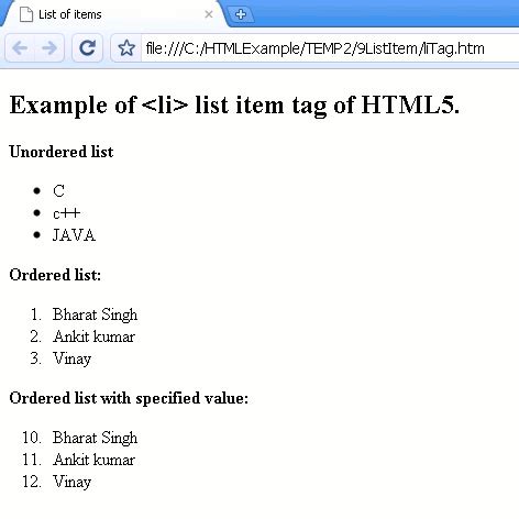 Toradh íomhá ar Li HTML Tag