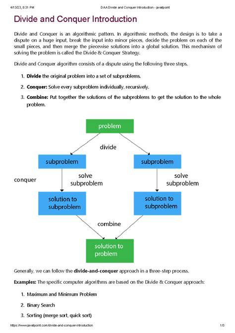 Image result for Divide and Conquer Algorithm in Daa