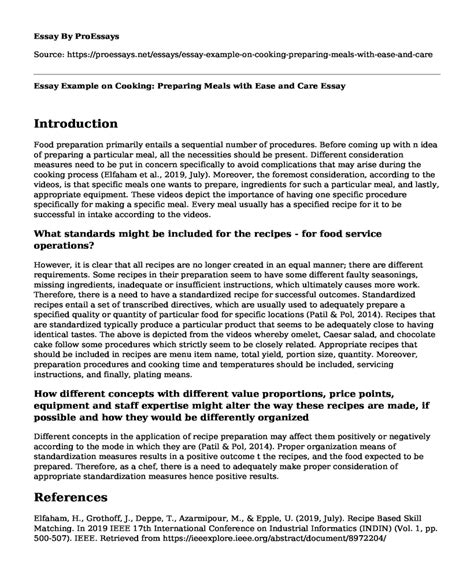 Image result for Process Writing Example About Cooking