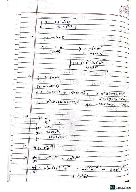 Afbeeldingsresultaten voor Differentiation Handwritten Notes