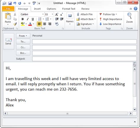 Toradh íomhá ar Out of Office Automatic Email Reply