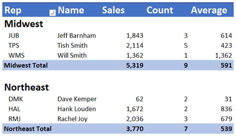 PivotTable Report Examples に対する画像結果