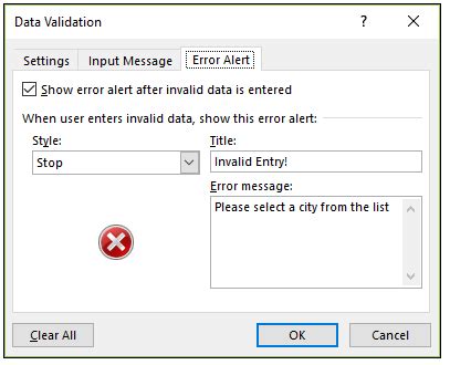 Image result for Error Checking Drop Down Excel