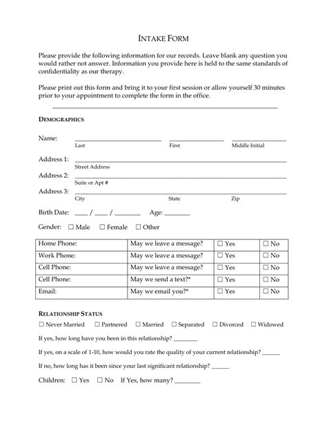 Image result for Intake Form for Data Collection