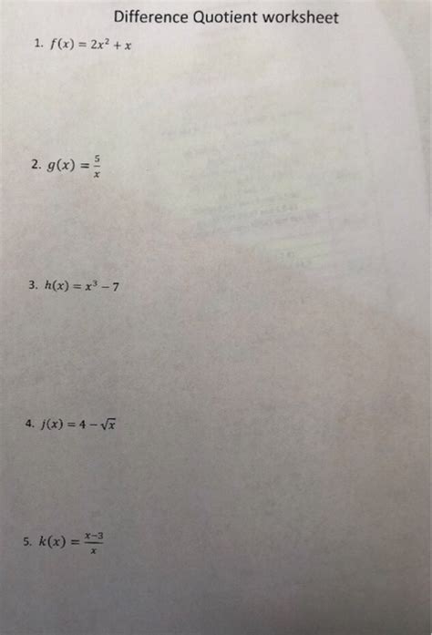 Finding Difference Quotient From Graphs Worksheet に対する画像結果