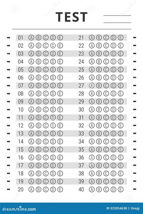 Image result for Test Answer Sheet with Line PDF