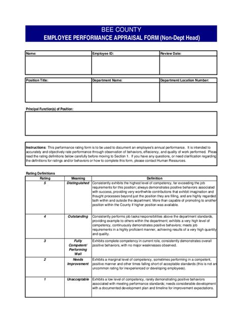Image result for Sample Employee Performance Evaluation Form