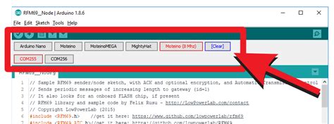 Toradh íomhá ar Arduino IDE Menu Bar