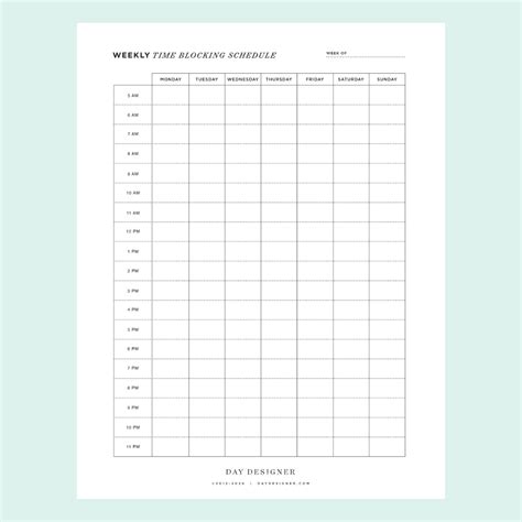 Image result for Weekly Time Management Chart