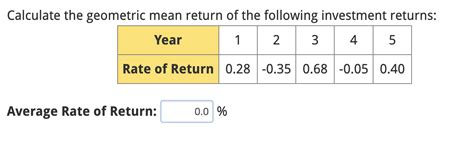 Image result for Geometric Mean Return Formula