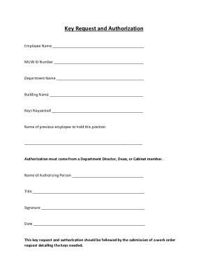 Image result for Master Key Requisition Form