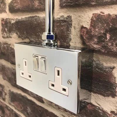 Image result for Wall Mounted Socket Box Chrome