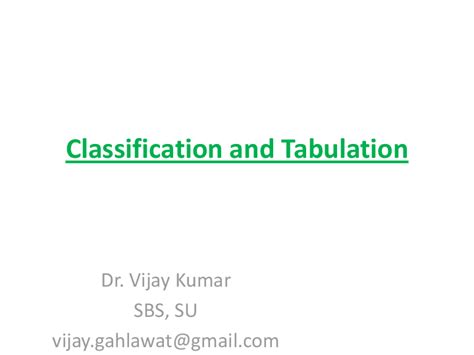 Image result for Classification vs Tabulation