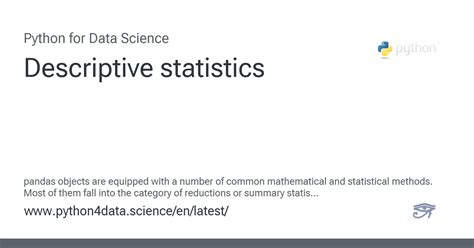 Image result for Descriptive Statistics Python
